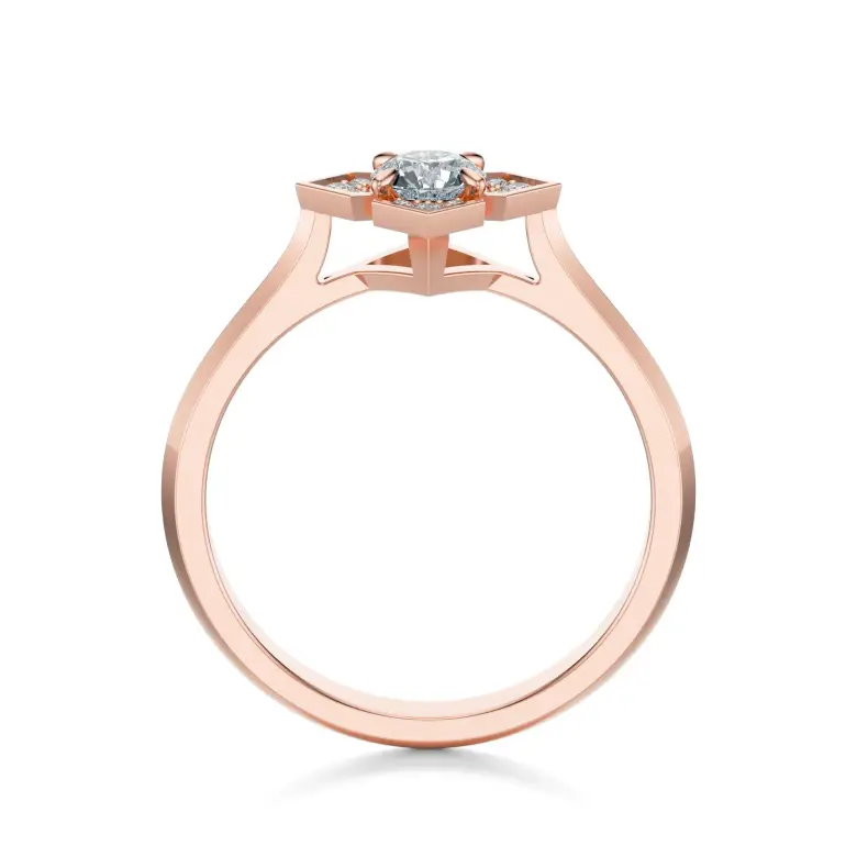 Pierścionek z różowego złota z diamentami AJPZ_136